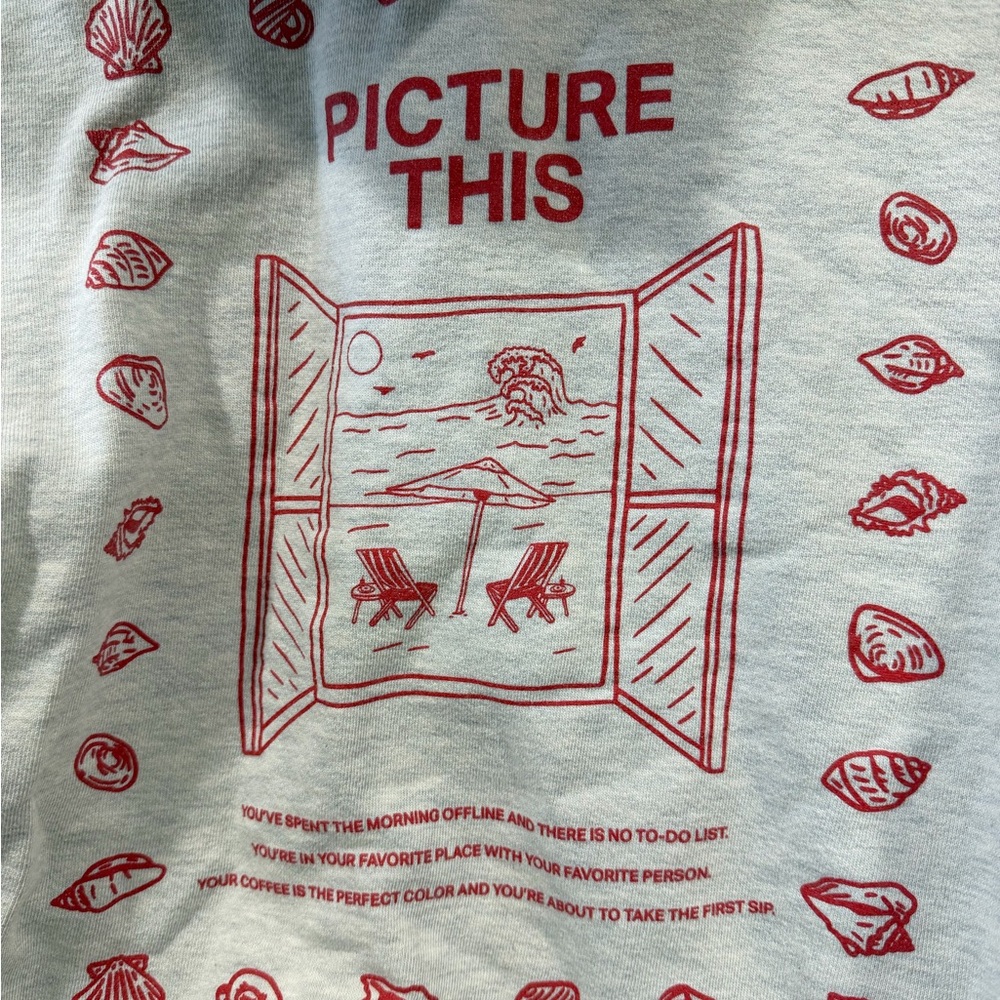 Picture This Graphic Hoodie - Cream with Red Print - Picture 4 of 4